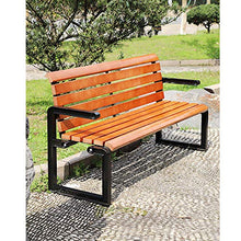 Outdoor Sedia Solida Parco In Legno, Banco Di Terrazzo Per Il Tempo Libero Con Schienale E Braccioli, Seduta In Ghisa Telaio Panca Da Giardino, Ideale Per Terrazza Balcone Piazza Portico Strada