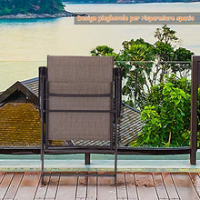 COSTWAY Set di 2 Sedie Pieghevoli da Giardino, Sedie da Esterno Ergonomiche, per Cortile Piscina e Giardino, Marrone