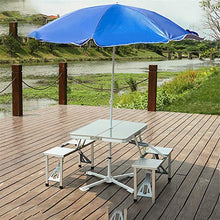FOMT Tavolo da Picnic Pieghevole E Set da Spiaggia,Tavolo da Campeggio Portatile E Kit da Spiaggia con 4 Posti per Tavolo da Picnic All'aperto E Set di Sedie da Campeggio,D