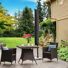 SONGMICS Copertura Ombrellone con Bacchetta, Tessuto Oxford 600D Impermeabile, Telo Protettivo per Ombrelloni Fino a 2 m, Anti-Sbiadimento, Cerniera, 134 x 25 cm, Nero GFC134BK