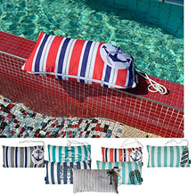 Homelevel Cuscino da spiaggia, 55 cm x 30 cm, con cordoncino, imbottito, per lettino da viaggio, spiaggia, piscina, spiaggia, giardino, da viaggio