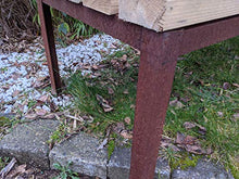 Panchina da giardino in metallo e legno, resistente alle intemperie, per 2 – 3 posti, per giardino, parco, balcone, lunghezza 114 cm, larghezza 53 cm, altezza 45 cm