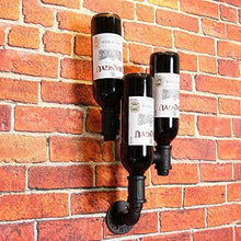 Brilliant firm Set Bar Cremagliera del Vino Bar Creativo Appeso a Parete rovescio Vino Rack Industriale Vento in Ferro battuto cremagliera Vino Vino (Color : Black, Size : 39 * 18 * 6cm)
