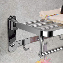Portasciugamani pieghevole da 40 cm, montaggio a parete, per bagno, cucina, in acciaio inox