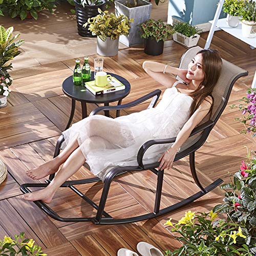 AAGYJ Chaise Longue di Lusso, Sedia a Dondolo Zero Gravity con tavolino da caffè, sedie da Giardino Relax e Sdraio, Sedia reclinabile per Esterni, Patio, Cortile, terrazza, Portico