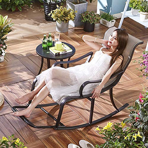 AAGYJ Chaise Longue di Lusso, Sedia a Dondolo Zero Gravity con tavolino da caffè, sedie da Giardino Relax e Sdraio, Sedia reclinabile per Esterni, Patio, Cortile, terrazza, Portico