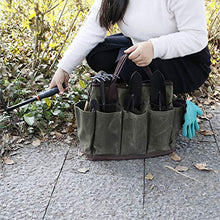 ZXZS Borsa per Utensili da Giardino, Sacchetto di Stoccaggio, Tela Cerata Morbida E Umida, Adatta per Uomini E Donne, Verde dell'Esercito