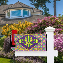Happy Mardi Gras Zigzag Fleur De Lis Colorato Casella delle Poste Copre Magnetiche Giardino Cantiere Decorazione Casa Dimensioni Standard 53,3 cm x 45,7 cm