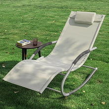 SoBuy® Poltrone Dondolo, Sdraio Relax, Sedie a Sdraio, con poggiatesta, Beige,OGS28-MIX2,IT