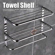 Ausla - Portasciugamani da bagno in acciaio inox, a 3 livelli, con porta asciugamani, porta asciugamani e aste da bagno, 55 x 45 x 21 cm