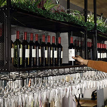 FCXBQ Scaffali mobili per Bar, scaffali per Vino, Supporto per Parete, Supporto per Bicchiere di Vino Appeso, scaffale per Ripiani, scaffale per Esposizione per Decorazioni per Bar, Applicazione p