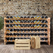 COSTWAY Portabottiglie per Vino in Legno Scaffale per 72 Bottiglie di Vino, 119 x 29 x 71,5 cm