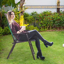 COSTWAY Set di 2 Sedie Pieghevoli da Giardino, Sedie da Esterno Ergonomiche, per Cortile Piscina e Giardino, Marrone