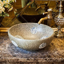 FGH QPLKKMOI Ceramica Ciotola Rotonda Bagno Vessel Sink, Famiglia Rotonda Lavabo