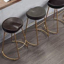 yunyu Sedia Ufficio,Sgabello da Bar Alto Marrone Dorato, (Altezza Seduta 75 cm, 30 Pollici), Cuscino in Pelle Artificiale con Struttura in Ferro per ristoranti, Bar, caffè, banco Reception