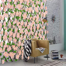 lossomly - Recinzione artificiale per siepi e siepi in plastica, decorazione per la privacy, protezione dai raggi UV, barriera con petali artificiali per patio