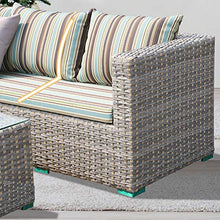 Set di Mobili da Giardino per Esterni, Set di 4 Pezzi da Giardino con Divano in Rattan Tavolino da caffè Balcone Cortile Divano Ad Angolo per Il Tempo Libero Set di Conversazione