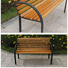 Parco Panchina In Legno Massello, Panca Doppio Giardino Con Schienale E Braccioli, Antiruggine Ghisa Telaio In Acciaio Panca Mobili Portico, Adatto A Strada Giardino Piscina Balcone
