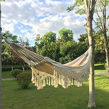 ZXCVB Durevole 2 Persone Amaca Boho Frangia Grande Brasiliano macramè Doppia Amaca Deluxe Altalena Sedia a Rete per Esterno/Interno Patio Portico Decor