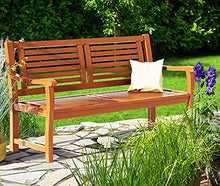 Panca del parco, panca del balcone, panca, panca in legno, panca da giardino, due posti, può sopportare 320 kg,Wood color