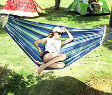 YOUZHI Amaca Amaca a Rete in Tela Amaca Doppia Amaca 300 x 150 cm, Amaca per Giardini escursionistici da Campeggio all'aperto, Portatile e Traspirante, portante Fino a 300 kg,Blu,S