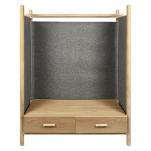 Meubletmoi - Armadio in legno di frassino e feltro grigio, 2 cassetti, stile bordo mare, AGDE 6537