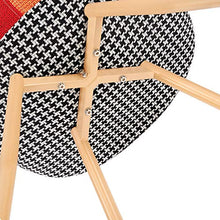 VADIM Set di 2 Sedie da Pranzo Scandinave, Sedie da Cucina Imbottite in Tessuto Patchwork, Sedie Design Solido con Gambe in Metallo, Rovere Imitazione¡­