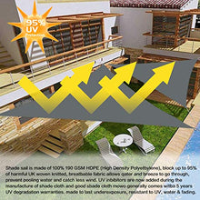 Eterbiz - Tenda parasole a vela, 3 x 3 x 3 m, triangolare, resistente all'acqua, per giardino, cortile, 95% blocco UV con corda (grigia)