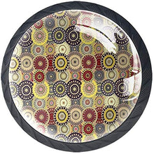 con vivaci cerchi dipinti colorati e stile Dots Seventies Pomelli per Porta Set di 4 Pomelli per Mobili Manopole per Cassetti Cucina Armadio Vetro