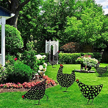 Gallo in metallo Silhouette Silhouette Pali per cantieri, Gallina Lifelike Hollow Out Polic Pollo Siluetta Decorativa Giardino Stakes Metal Hen Shade Decor Art, per giardino all'aperto (5pcs)