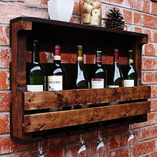 DJSMjbj Parete Legno for Il Vino Rack Lungo Stelo Supporto di Vetro e Sughero del Vino Bagagli Ripiani