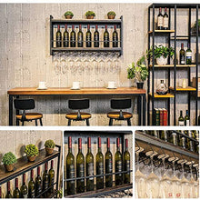 JHGJBJ Metallo Parete Vino Rack, Stile Industriale Ferro saldato Doppio Strato a Parete Titolare Calice, banco di Mostra di Vino con trogolo Vetro di Vino (Size : 100cm)