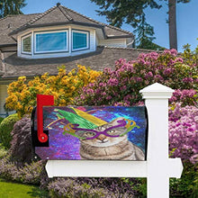 Divertente Felice Gatto Mardi Gras Jester Cappello Galassia Star Mailbox Copre Magnetico Giardino Cantiere Casa Decor Dimensioni Standard 53,3 cm x 45,7 cm