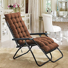 Cuscino Imbottito per Sdraio,Cuscino di Ricambio per Sedia,Cuscino per Sdraio Lettino Universale Cuscino Imbottito per Sedia a Sdraio Relax con Cappuccio Antiscivolo 170x53x7cm (Marrone)