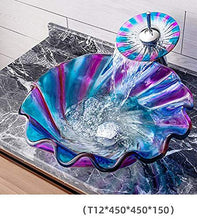 NANXCYR - Lavabo da Bagno Moderno Ovale in Vetro Artistico, Stile Arcobaleno, con lavabo e Anello di Montaggio C