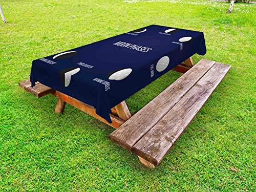 ABAKUHAUS Mezza Luna Tovaglia da Esterno, Crescent Fase Astronomia, Tovaglia da Picnic Lavabile Decorativa, 145 cm x 210 cm, Viola Blu Tan