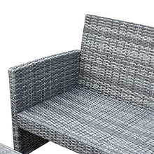 Outsunny Set Mobili 4 Pezzi Divanetto 2 Poltrone Tavolino da Giardino Metallo, Rattan 108.5 x 61.5 x76.5 cm