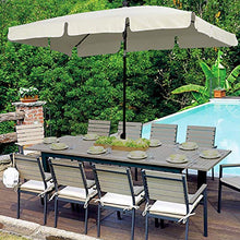 BAKAJI Ombrellone da Giardino Palo Centrale 200 x 125 cm Palo 32mm 4 Stecche Struttura Acciaio Inclinazione Regolabile Arredamento Esterno Gazebo Piscina Giardino Terrazzo Ambienti Esterni Beige