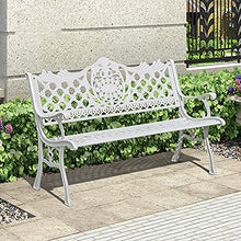 Panchina per terrazza del parco Panchina per il tempo libero all'aperto, Panchina da giardino retrò in alluminio pressofuso resistente alle intemperie, Panchine da giardino decorative nel cortile e