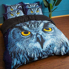 QIDI Moderna 3D Grey Owl Pattern Bedding Set 4 Pezzi con 1 Copertura Piumino e 2 federe 1 Foglio, Microfibra Super Soft Copertura consolatore Zip Invisibile ipoallergenico (Size : Queen)