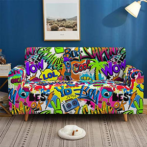 Copridivano Elasticizzato all-Inclusive Graffiti 3D Copridivano Antiscivolo Antirughe Copridivano per Poltrona da Sogno Romantico Copridivano per Camera da Letto per Bambini Decorazione del Divano