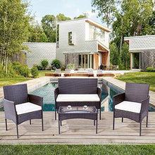 Belissy Set Da Giardino Polyrattan Set Da Terrazzo Divano Per Terrazzo Rattan Giardino, Set Di Mobili Da Giardino In Polyrattan, Per Mobili Da Giardino, Balcone E Terrazza (Marrone + Rattan)
