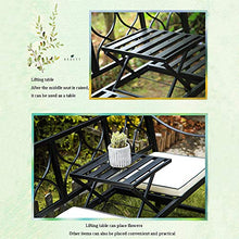 Panchina da Giardino Panchina da Esterno,Panca da Giardino In Metallo Con Seduta Sollevabile,Panca da Cortile Con Schienale E Braccioli,Sedia Con Struttura In Acciaio Ghisa Per Cortile / Portico