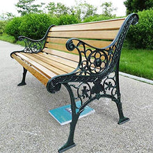 Outdoor Benches Panchina da Giardino da 49"in Metallo Panchina condivisa nel Parco all'aperto, Panca Decorata da Balcone con Veranda, Sedia con Struttura in Metallo e Legno per 2-3 Persone