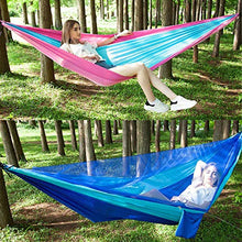 ASDFGHJKL Amaca in Cotone da Esterno Tela LettoTravel Hammock per Due Persone con Zanzariera Automatica Portatile per Famiglie per Viaggi, Giardino, Festa