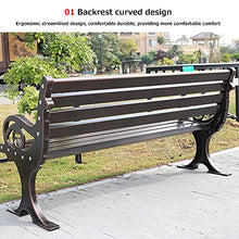 Panchina per terrazza da parco Panchine per il tempo libero da esterno, Panchina da giardino in metallo resistente alle intemperie, Panca da 2-3 posti con schienale e braccioli, Panche da giardino