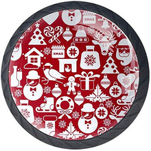 Christmas Pattern Snowman Santa Candy Red Pomelli per Porta Set di 4 Pomelli per Mobili Manopole per Cassetti Cucina Armadio Vetro