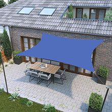 YTQ 95% UV Block Vele Parasole Vela Rettangolo Vela Tenda da Sole Impermeabile Tettoia Perfetta per Patio Esterno Giardino Cortile Pergola Decking Piscina Blu(Size:4 * 6m)