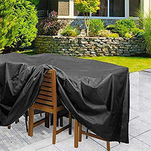 Poetance Copertura impermeabile per tavolo e sedie da giardino, per mobili da giardino, per esterni, colore: nero