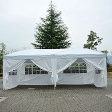 homcom Outsunny Gazebo Pieghevole da Giardino Esterno con 6 Pannelli Laterali 6x3m Bianco